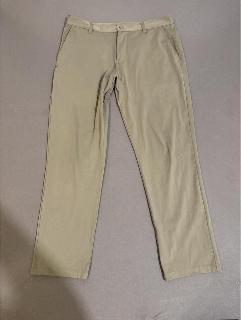 Rhone Commuter Pants Mens Size 34 Beige Tan Golf Slim Fit